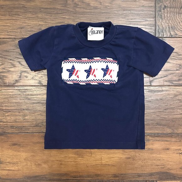 Boys' Smocked Patriotic Stars Tee - Picture 1 of 4